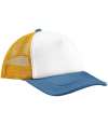 BB639 B639 Beechfield Retro 5 Panel Trucker Cap Sunflower / Heritage Blue colour image